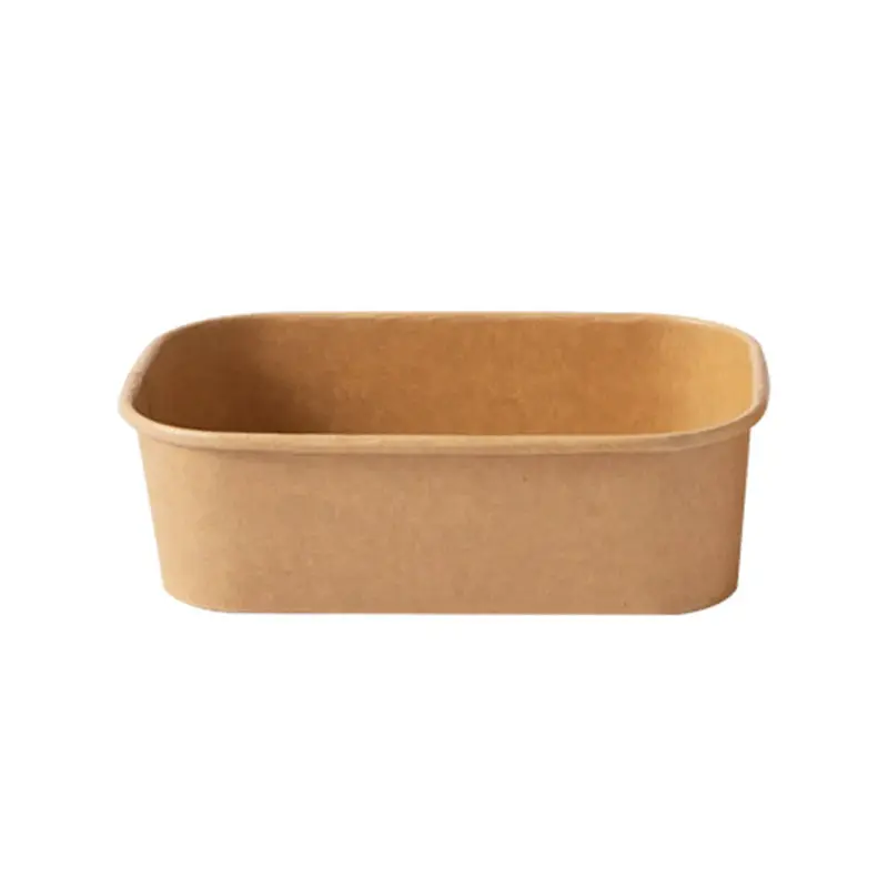 Kraft Rectangular Deli Container 500ml PLA Coating (300pcs/ctn)