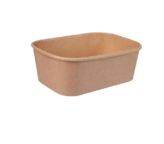 Kraft Rectangular Deli Container 750ml PLA Coating (300pcs/ctn)