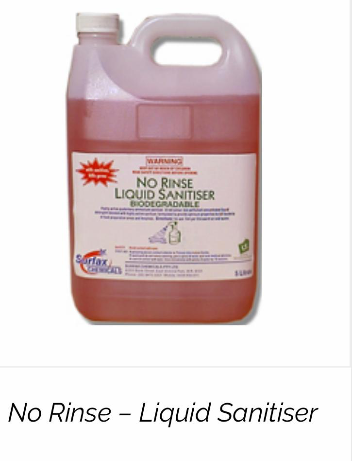 No Rinse Liq.Sanitiser 5LTR